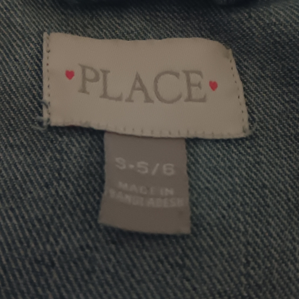 The Children,s Place Blue Demin Vest For A Girls Size S5/6